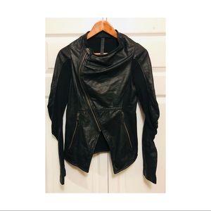 Luxury Black Moto Cora Groppo Argentine Leather Jacket